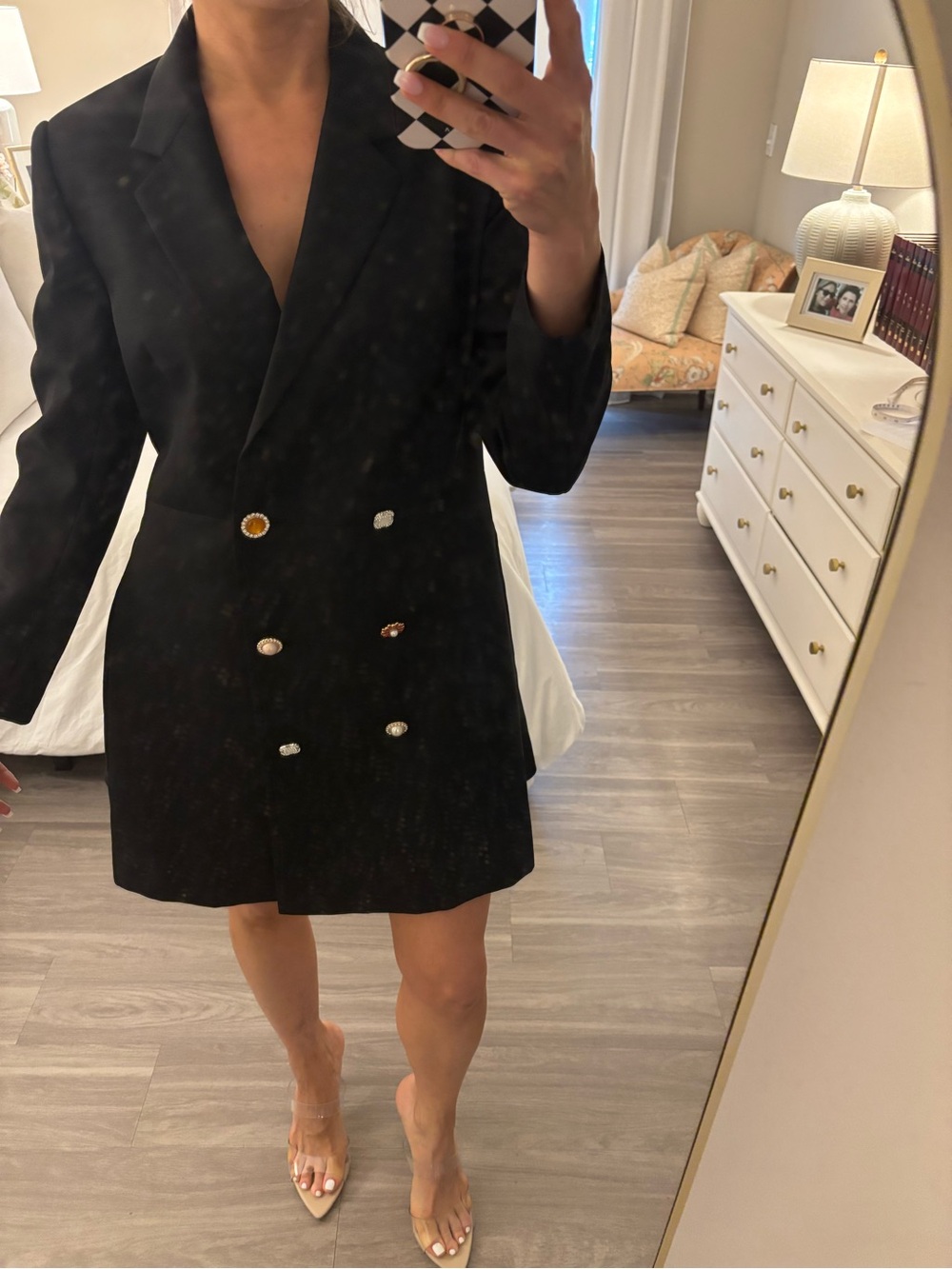 🖤 Rotate Birger Christensen “Carol” Crystal-Embellished Blazer Dress